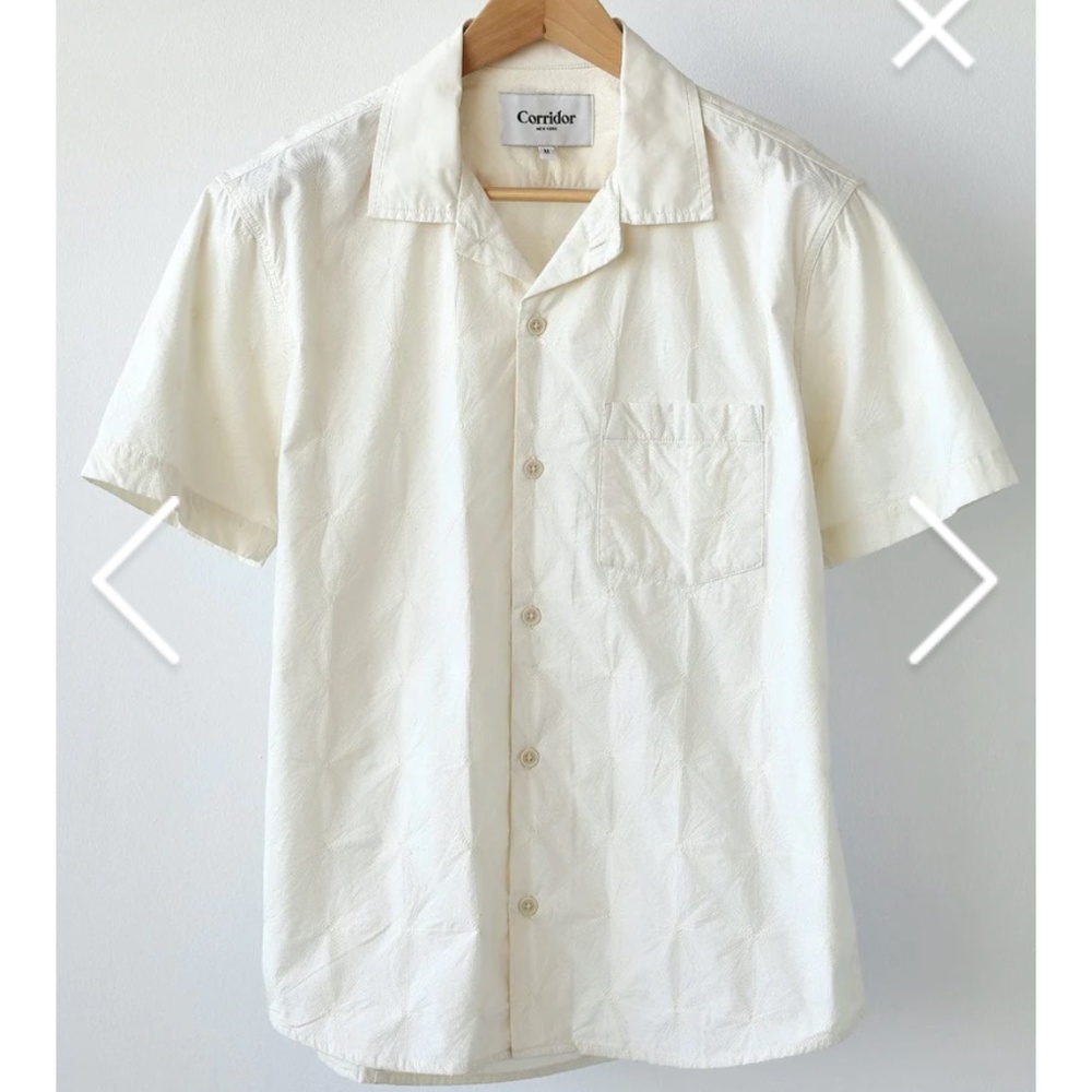 Men's Casual Cream Button Down Shirt